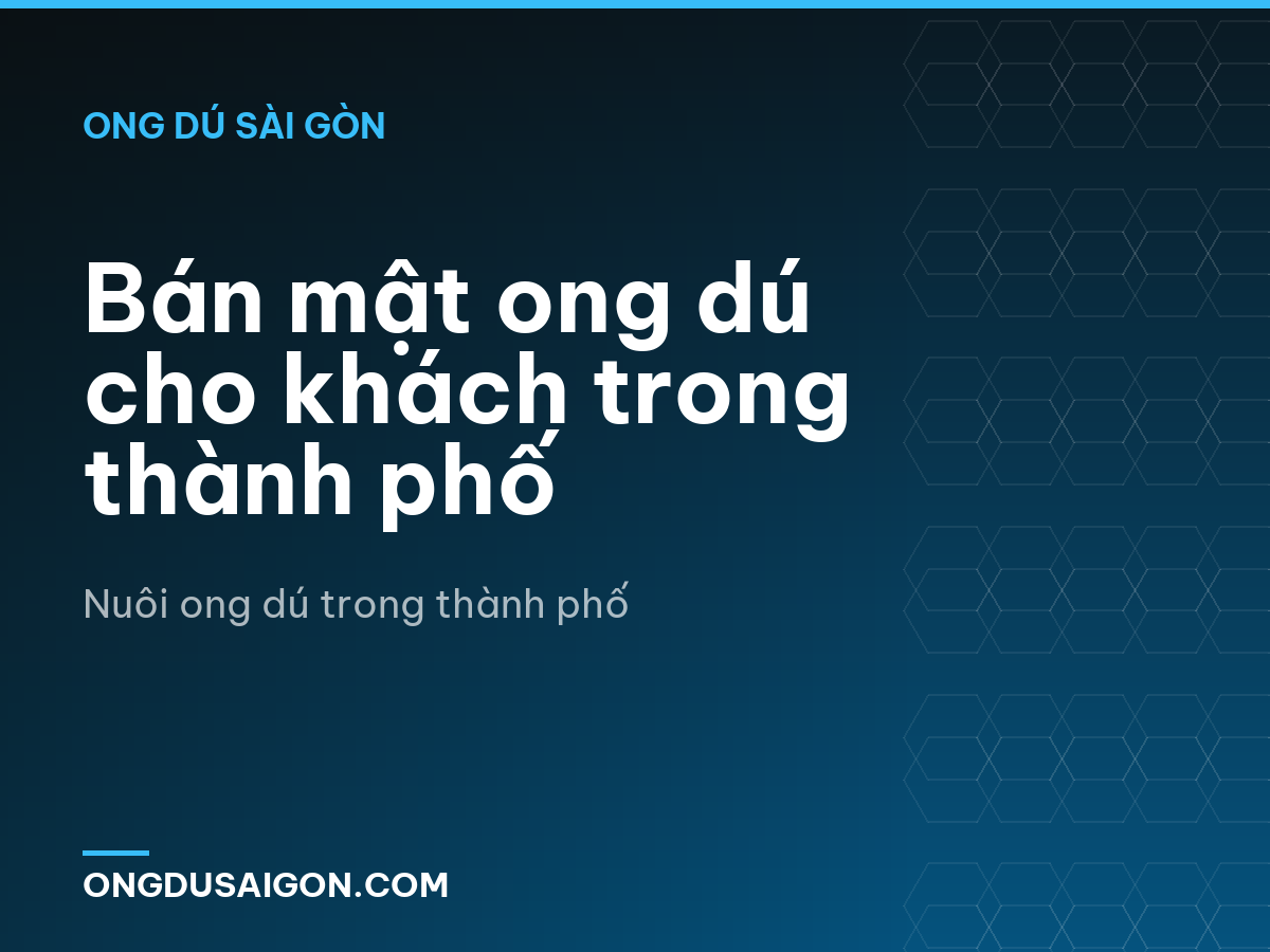 Bán mật ong dú cho khách trong thành phố