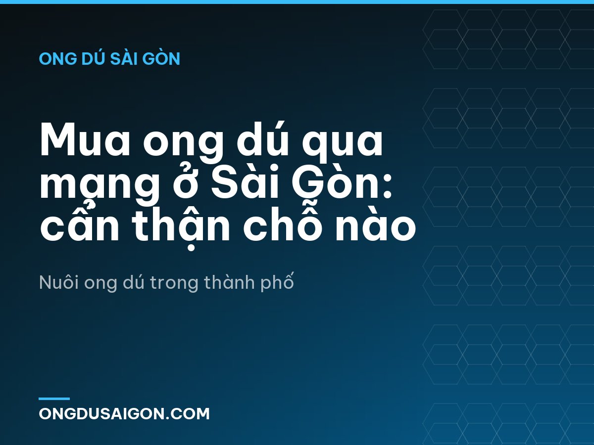 Mua ong dú qua mạng ở Sài Gòn: cẩn thận chỗ nào