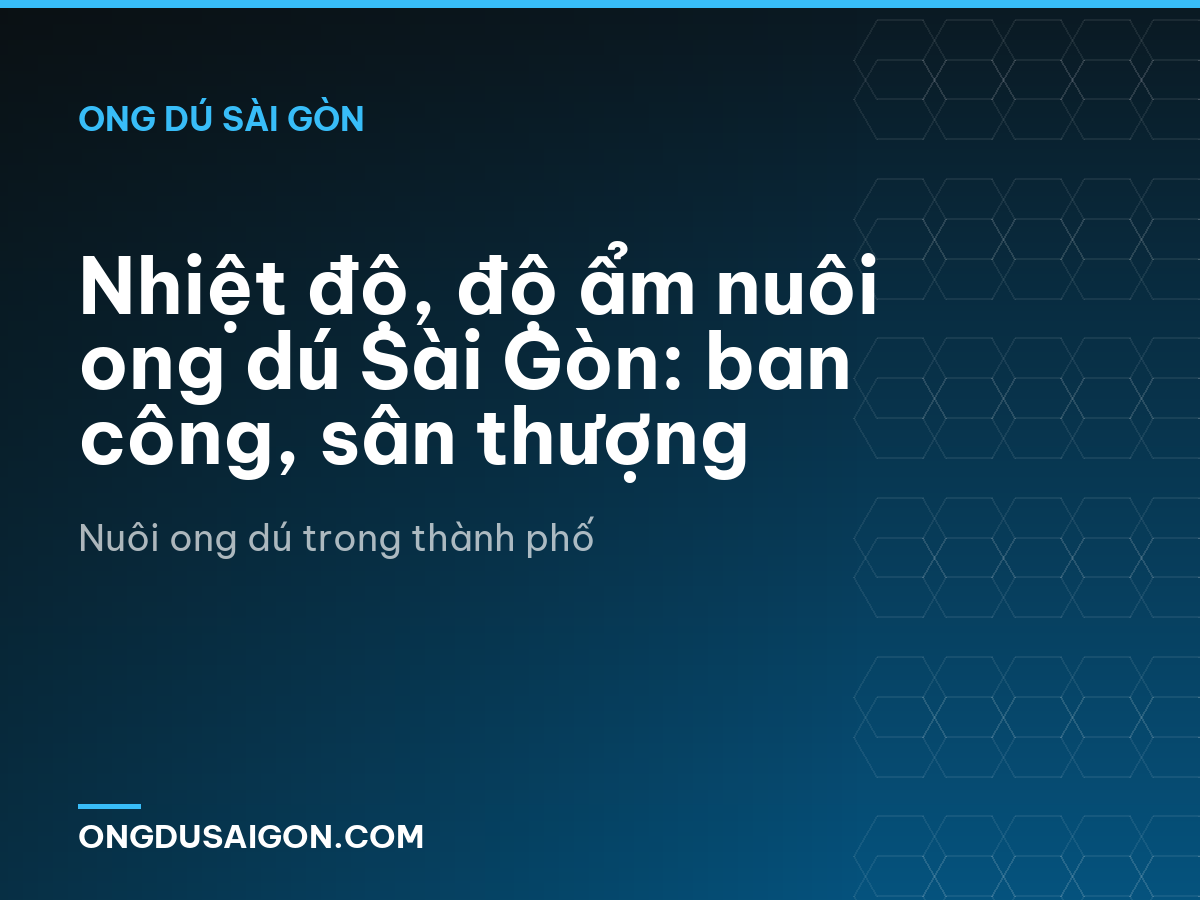 Nhiệt độ, độ ẩm nuôi ong dú Sài Gòn: ban công, sân thượng