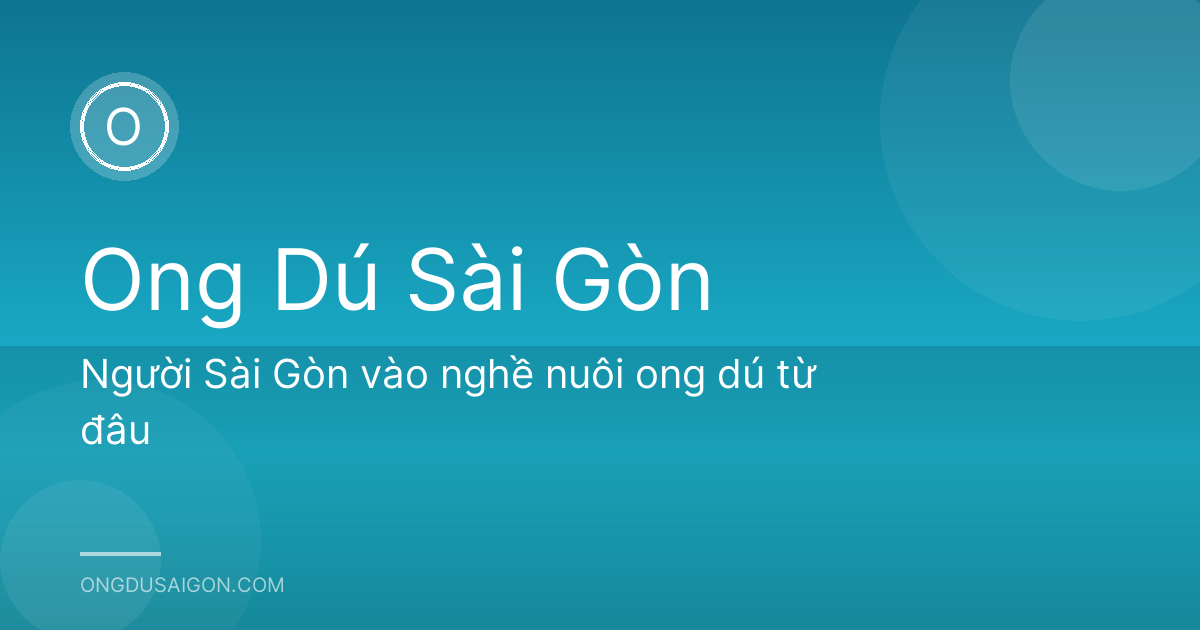 Người Sài Gòn vào nghề nuôi ong dú từ đâu